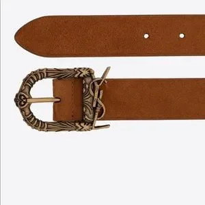 Yves Saint Laurent | Accessories | Ysl Suede Belt Barely  display picture 2